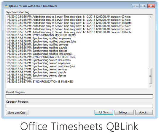 Time Entries in Office Timesheets stay in Sync with QuickBooks
