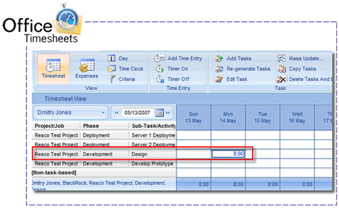 Project Timesheet Template from www.officetimesheets.com