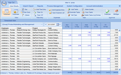 Timesheet view for employee time tracking